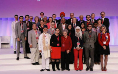 Family of senior religious leaders and youth representatives from US and Canada at Religions for Peace IX World Assembly.