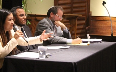 Dr. Yehezkel Landau, Sheikh Ossama Bahloul, and Rev. Dr. Christine Hong with Our Muslim Neighbor Initiative