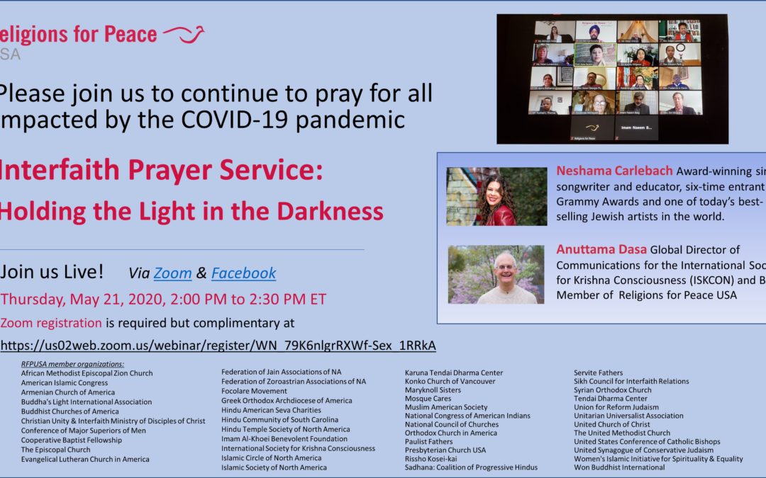 May 21 – Interfaith Prayer Service: Holding the Light in the Darkness