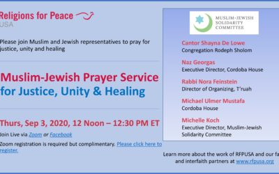 Sep 3: Muslim-Jewish Prayer Service for Justice, Unity & Healing