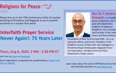 August 6 – Interfaith Prayer Service: Never Again! 75 Years Later