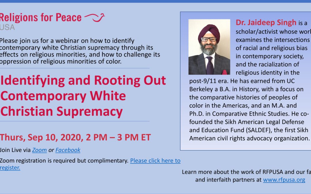 Sep 10: Identifying & Rooting Out Contemporary White Christian Supremacy