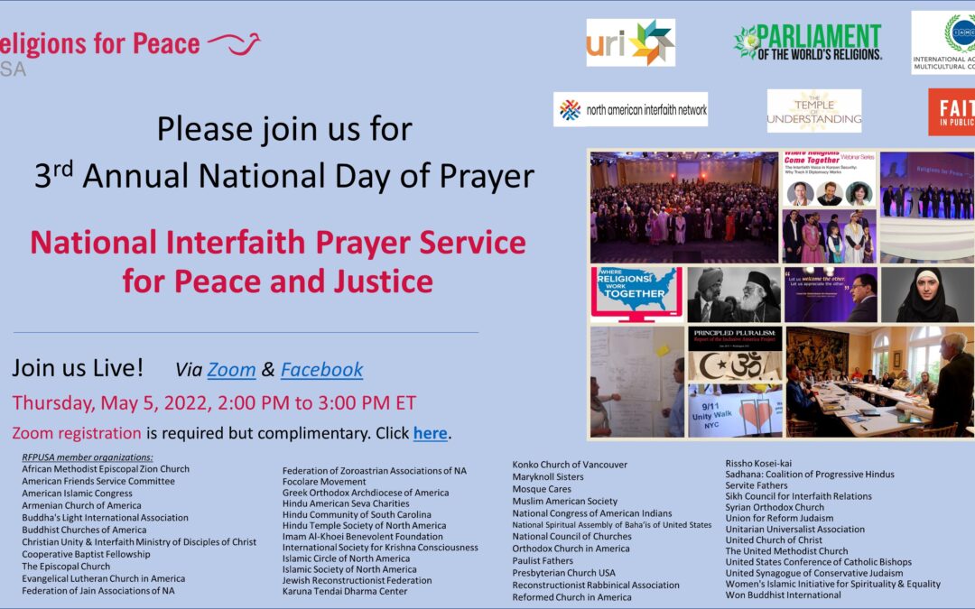 May 5: National Interfaith Prayer Service for Peace and Justice