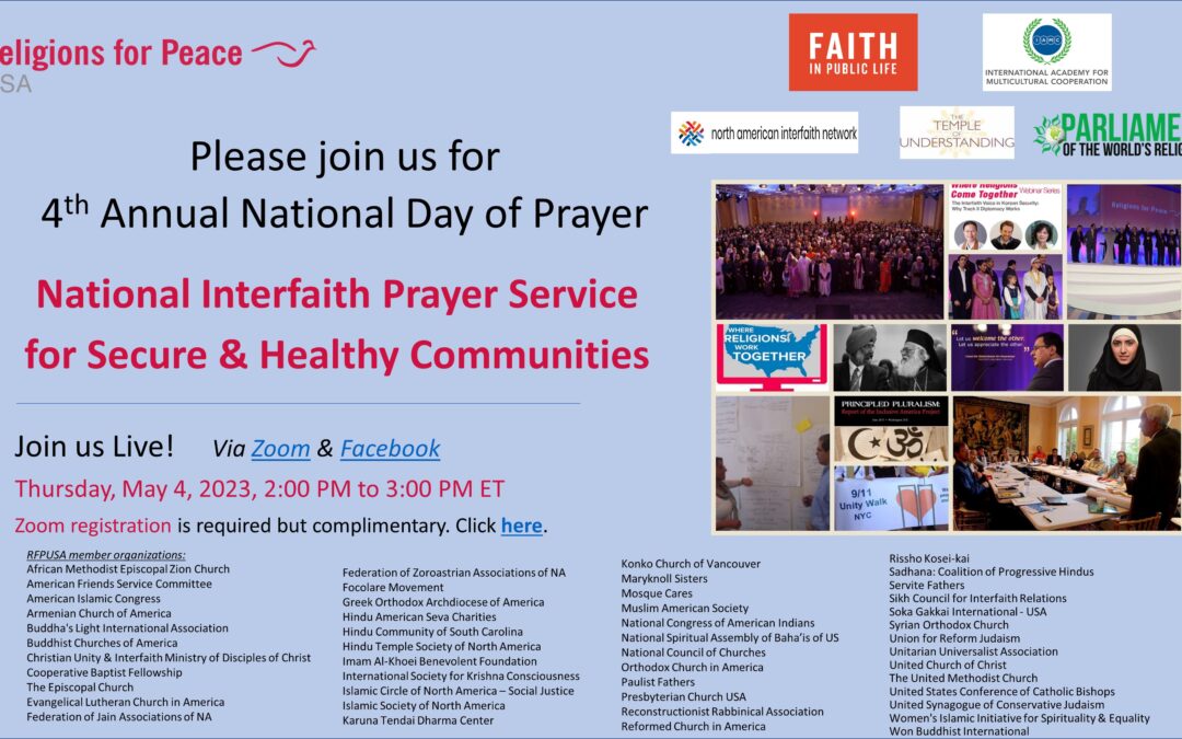 May 4 – National Interfaith Prayer Service for Secure & Healthy Communities